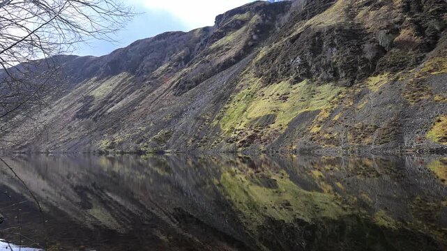 Symmetrical reflections in the Trossachs.