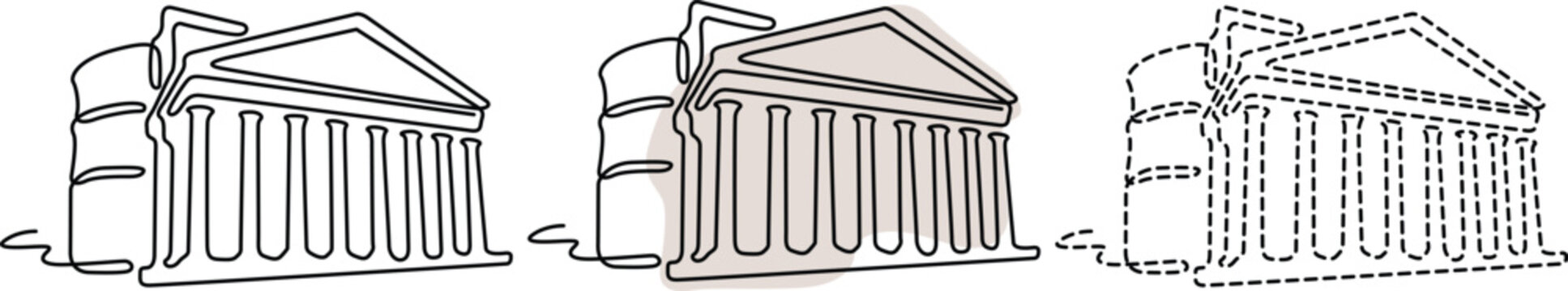 Evolution of classical architectural styles in ancient greek temples Vector