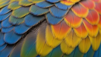 Obraz premium A vibrant and colorful close-up of a bird's feathers