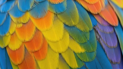 Obraz premium A vibrant and colorful close-up of a bird's feathers