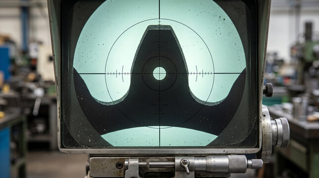 Optical Comparator Reticle Over Magnified Gear Tooth Profile