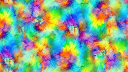 Obraz premium A vibrant and colorful tie-dye pattern with swirling rainbow hues