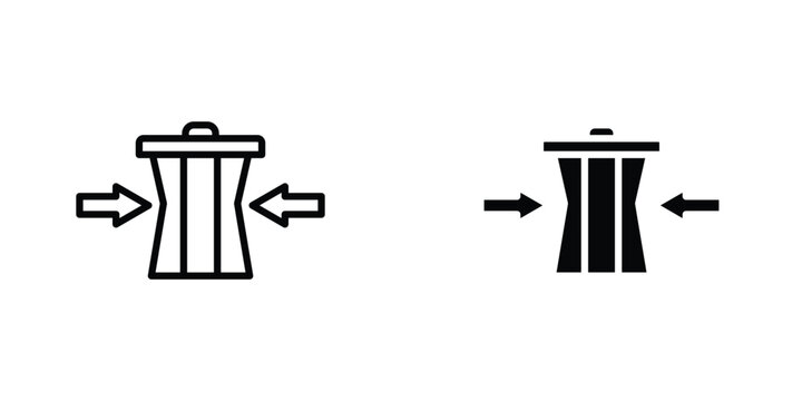 Waste reduction icon in doodles flat and line stroke pack