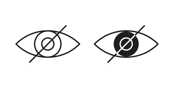 Eye crossed icon vector design elements. icon in flat and line style.