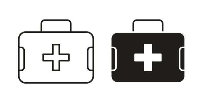 First aid kit icon vector design elements. icon in flat and line style.