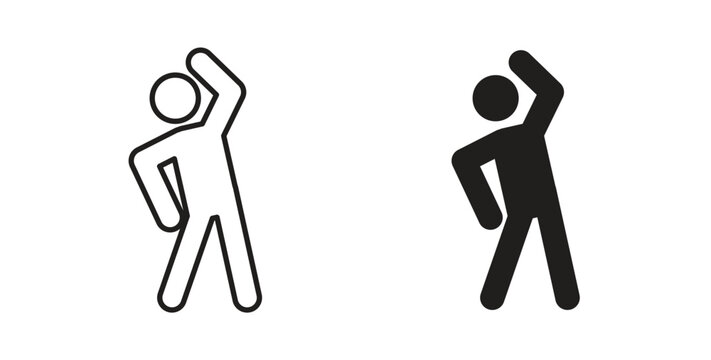 Fitness exercise icon vector design elements. icon in flat and line style.