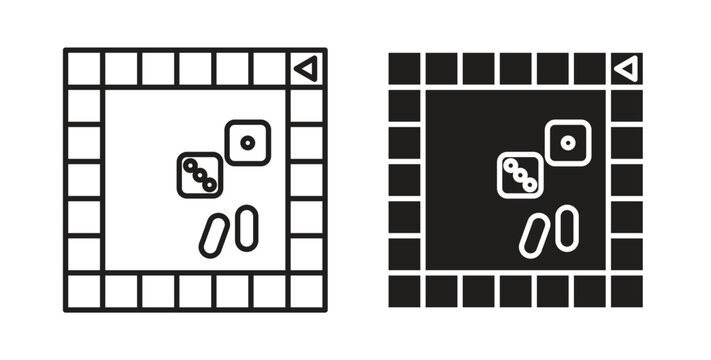 Game board icon vector design elements. icon in flat and line style.