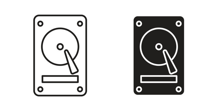 Hard Disk icon vector design elements. icon in flat and line style.