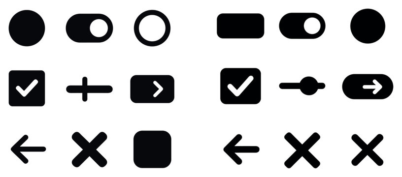 Ui icons with toggle check arrow minimal