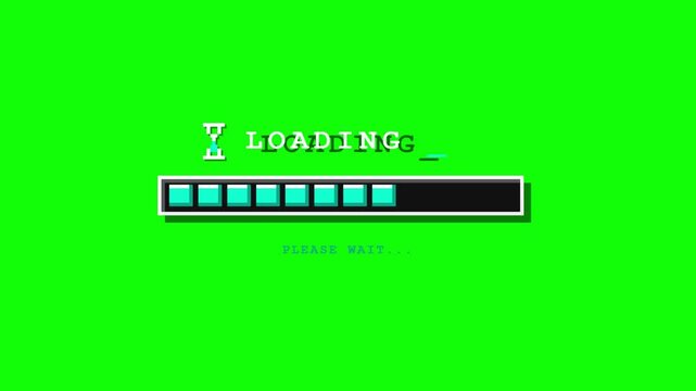 Loading bar on green screen a simple and clean of a filling up on bright background, suitable for editing and motion progress wait download upload buffering