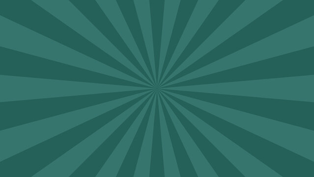 Green abstract sunburst background with radiant light rays vector design