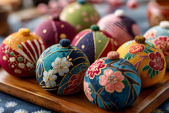 Temari Sushi for Hinamatsuri Celebration on a Minimal Japanese Table