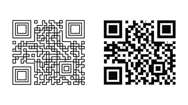 Two different qr code designs a plain for scanning purposes