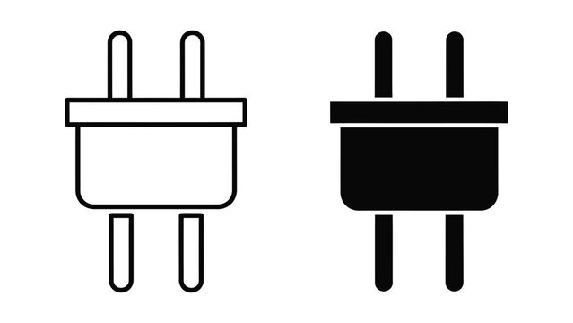 Black and plug icons for electrical connections and power supply
