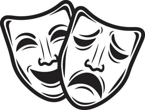 Dramatic masks comedy and tragedy a classic theatrical symbol