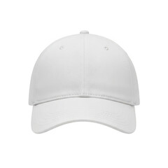 Fototapeta premium Classic white mesh cap with a curved brim and subtle stitching details isolated on transparent background