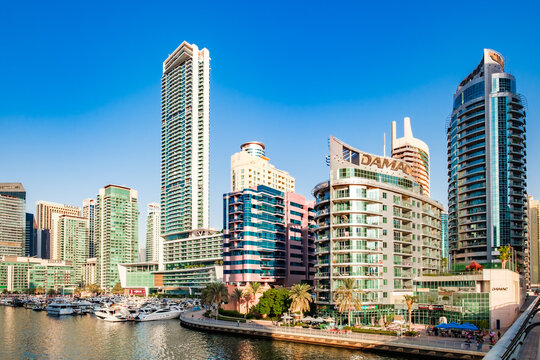 Dubai, UAE &ndash; october 04, 2025: DAMAC Waves Towers, Vida Dubai Marina And Yacht Club