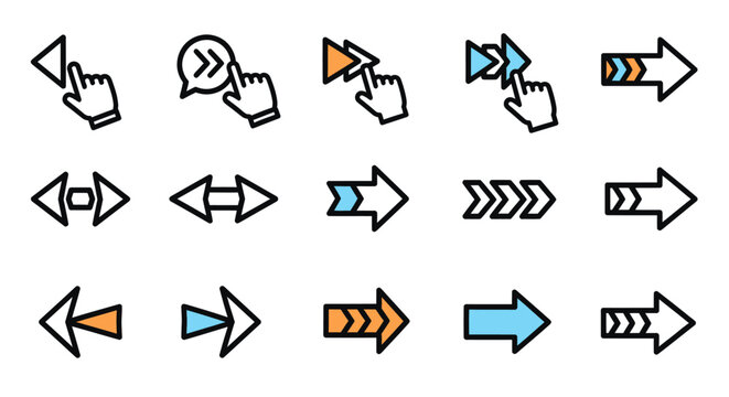 Collection of various arrow icons.