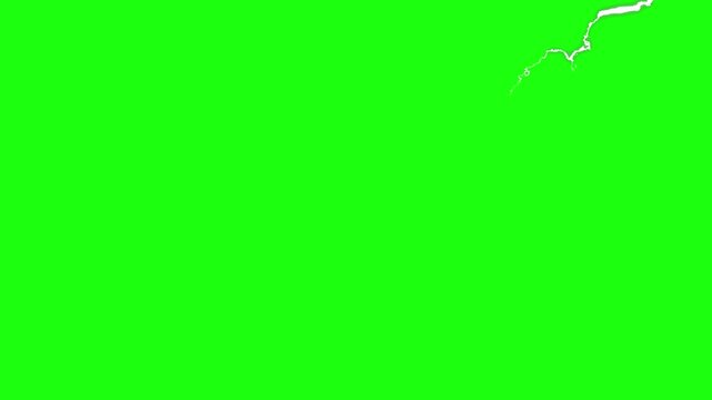 Animation of white lightning striking on a black background. Dazzling lightning icon, dangerous times.