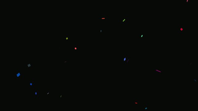 Confetti animation with golden sparkles against dark background. Perfect for celebrations, parties, festive events, presentations, and social media content.