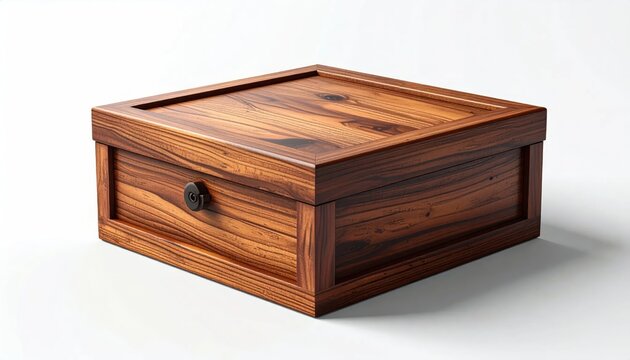 Antique Wooden Treasure Box with Drawer and Knob.