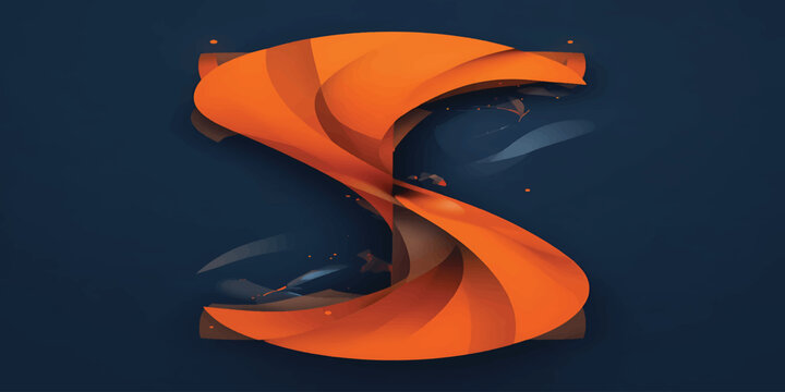 Intriguing Orange 'S' Design: A captivating logo showcasing a dynamic orange S set against a navy backdrop, embodying modern design and visual appeal.