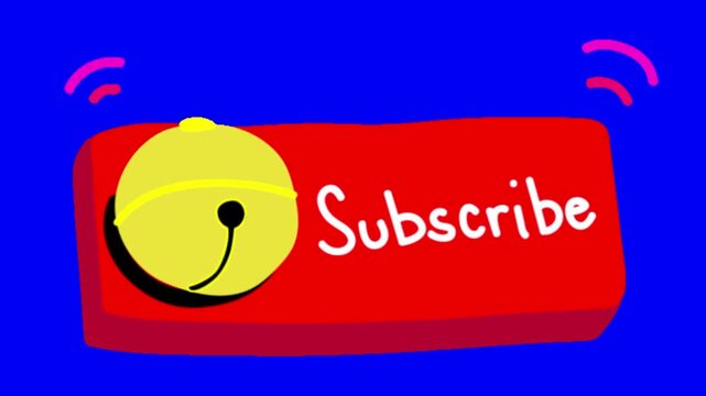 Vibrant subscribe button with smiling face on blue background