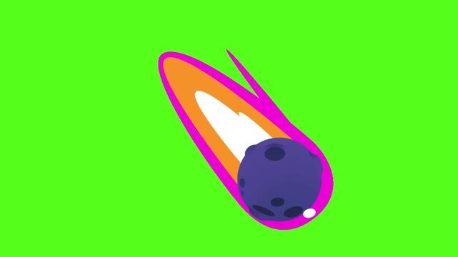 Vibrant comet illustration with colorful tail and glowing nucleus