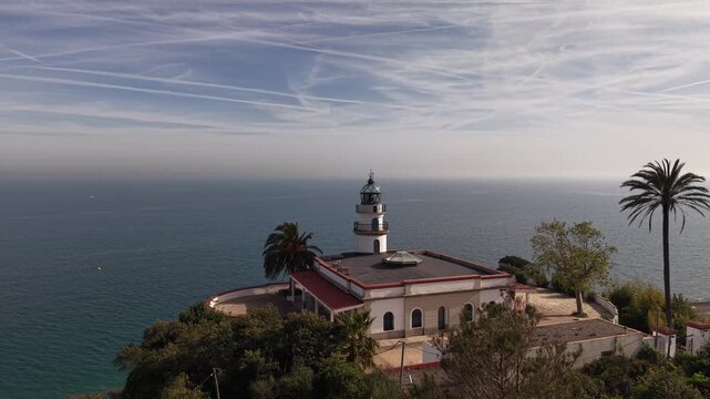 Faro de Calella en la Costa del Maresme de Catalunya