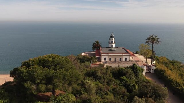 Faro de Calella en la Costa del Maresme de Catalunya