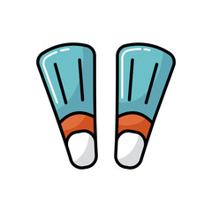 Diving flippers flat vector icon. Summer sign © nasik