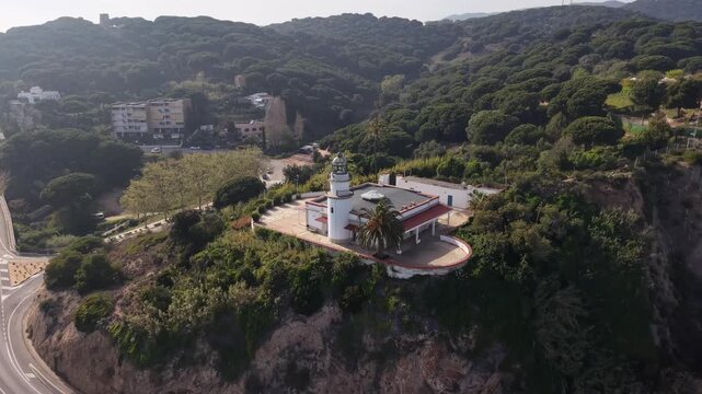 Faro de Calella en la Costa del Maresme de Catalunya