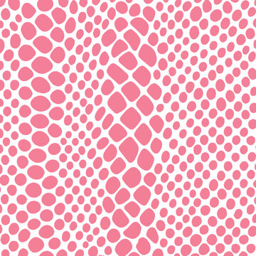 Seamless snake skin pattern in soft pink tones on a light background. Stylized reptile texture with smooth, rounded scales forming. For fashion, textiles, packaging, wallpapers, and trendy surface des