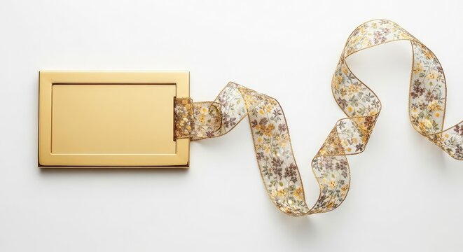 Golden mailbox with floral ribbon decoration elegant home exterior detail