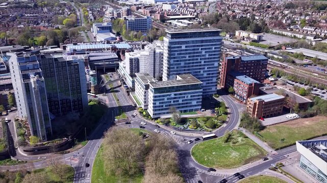 Drone Aerial Footage of Basingstoke Town Centre UK