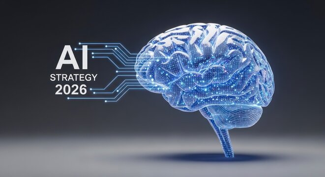 Artificial intelligence brain concept illustrating digital strategy for the future
