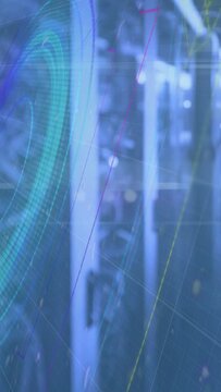 Vertical video: HUD start causing overlays rotating and pulsing while revealing rack for status