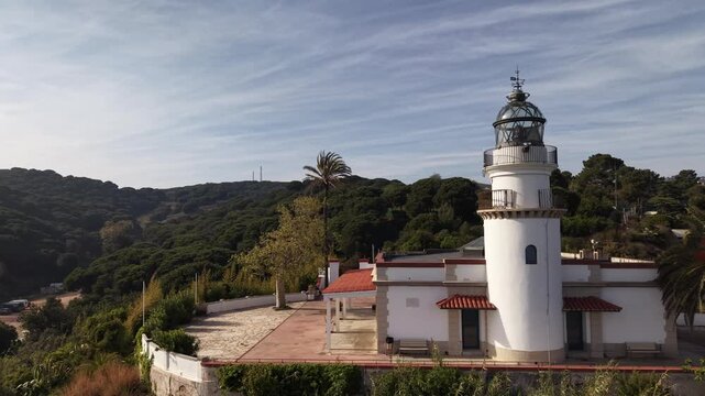 Faro de Calella en la Costa del Maresme de Catalunya