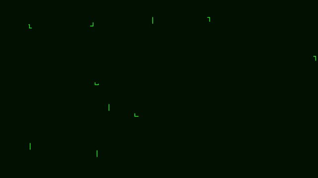Minimalist Green L-Shaped Glitches on Dark Digital Canvas