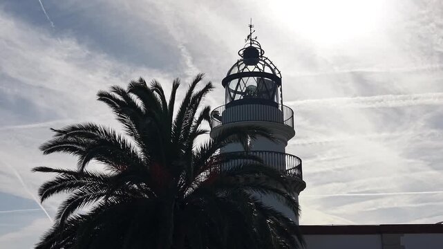 Faro de Calella en la Costa del Maresme de Catalunya