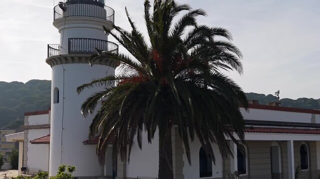 Faro de Calella en la Costa del Maresme de Catalunya