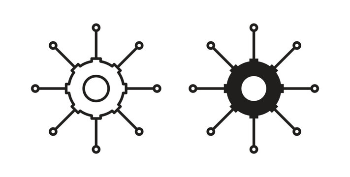 Frameworks icon line style collection. Simple black solid icons