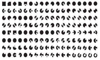 Fototapeta premium Colorful collection of various arrow icons and symbols in a vector graphic design
