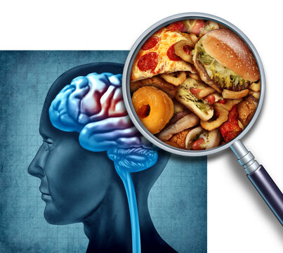 Dementia Alzheimers And Unhealthy Diet risk as diets high in saturated fat, processed food sugar salt and poor nutrition as health issues for brain health and neurological function as memory loss.