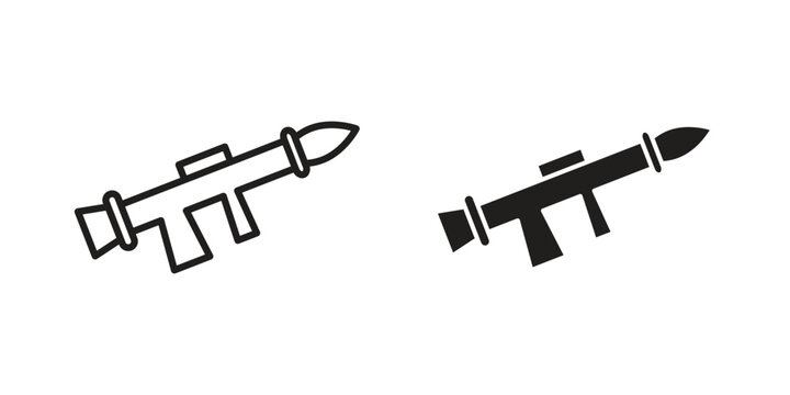Grenade Launcher icon in line design. editable stroke icon vector. EPS10