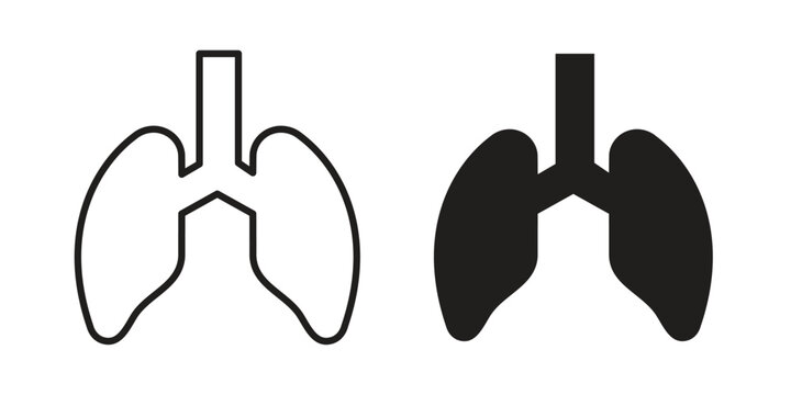 Human lungs icon in line design. editable stroke icon vector. EPS10