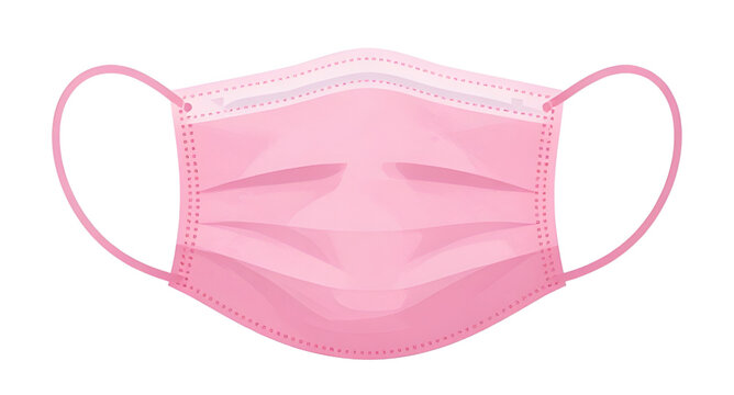 medicalmask, pinkfacemask, facemask, pink, healthcare, protection, hygiene, surgical, safety, medical, clinic, prevention, vector, illustration, flatdesign, isolated, icon