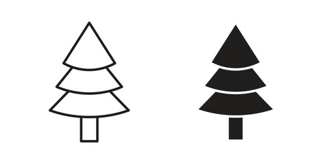 Fototapeta premium Tree christmas icon vector pictogram pack. icon vector template