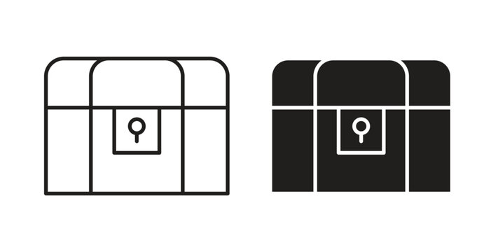 Treasure chest icon vector pictogram pack. icon vector template