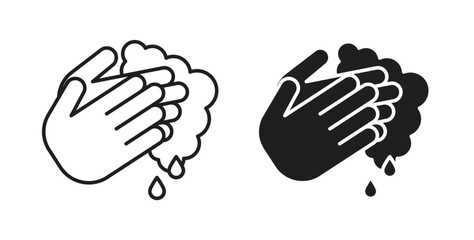 Obraz premium Wash your hands icon vector pictogram pack. icon vector template